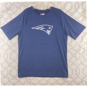 NFL Team Apparel New England Patriots Mens Medium Navy Blue Heathered Tee Shirt